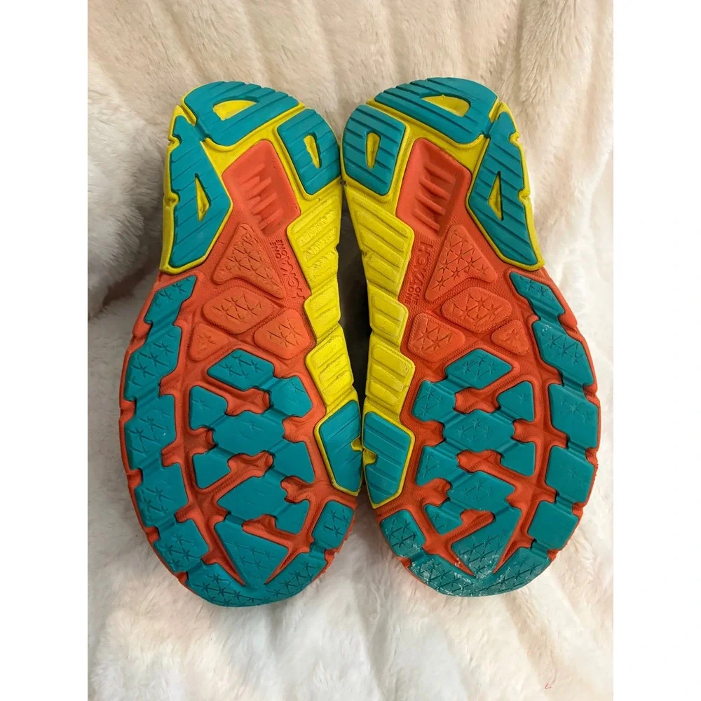 Hoka One One Clifton11 Arahi 6 Mens Running Shoes Black Flame Orange Yelloze 9D